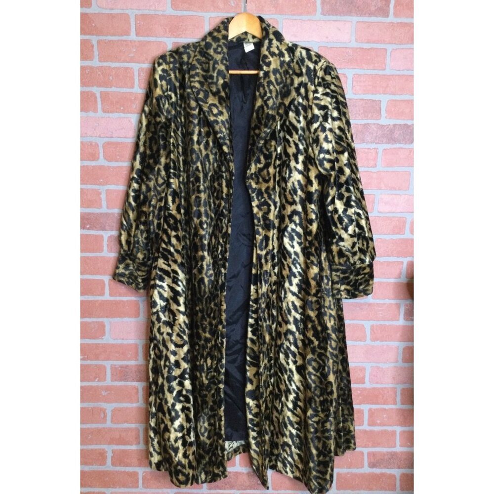 Leopard Print Faux Fur Coat - Women's Long Leopard Coat